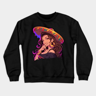 Cinco de mayo glamour mexican anime girls Crewneck Sweatshirt